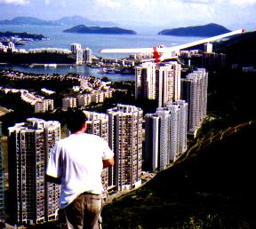 Flying over the Apartments in Hong Kong 